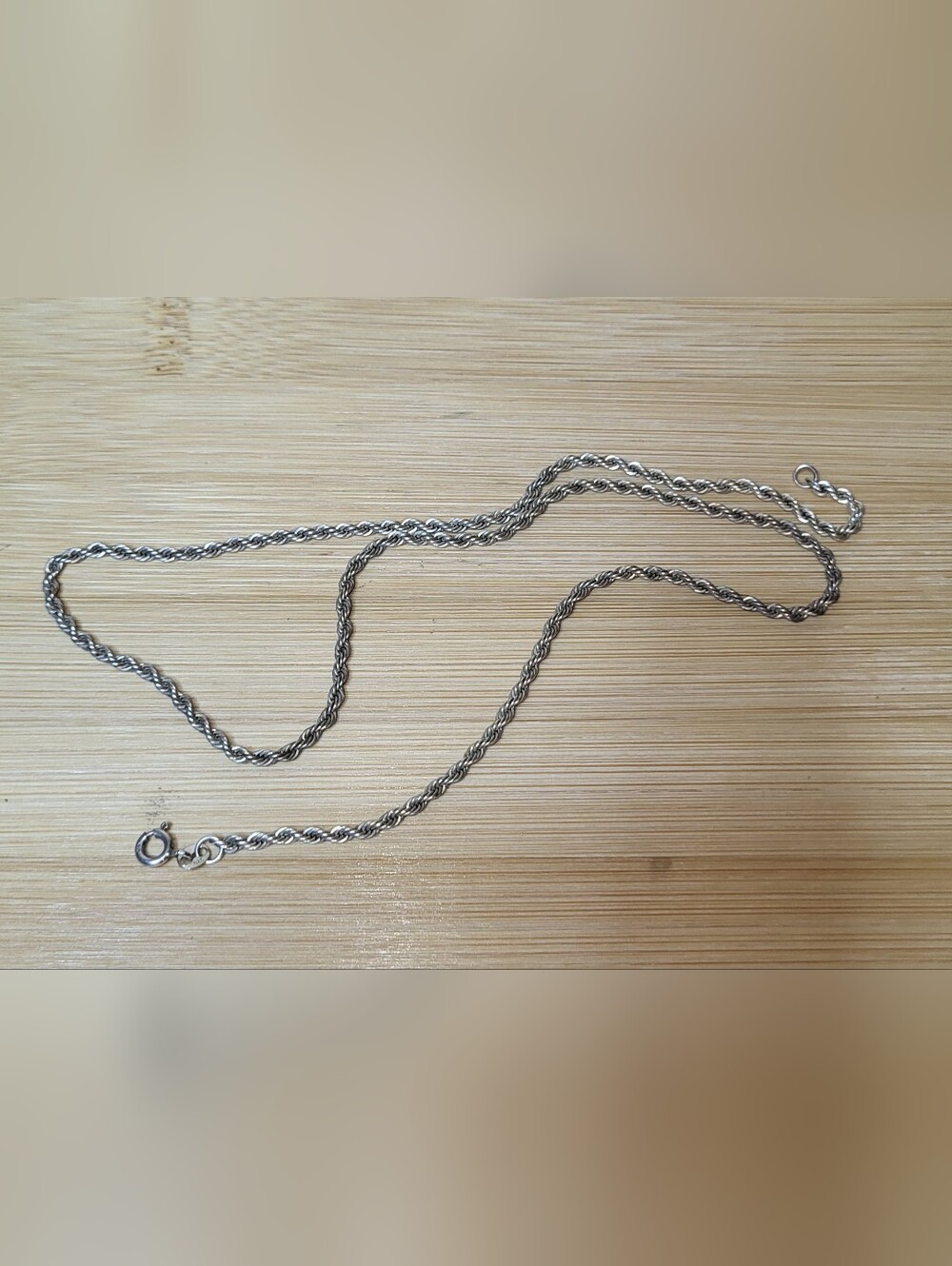 Sterling Rope Chain Necklace - Silver Twist Design 18in